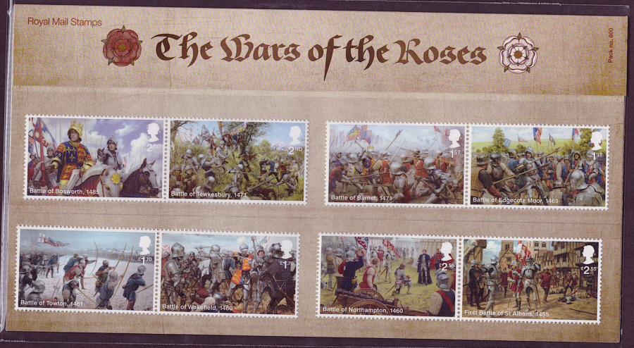 (image for) 2021 War of the Roses Royal Mail Presentation Pack 600